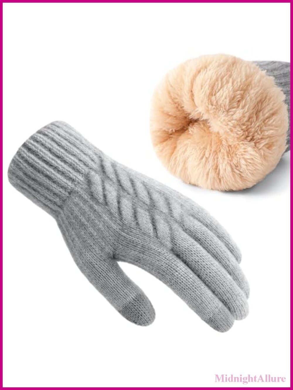 Winter Gloves Touchscreen Fleece Lined Acrylic Knit Warm Thermal